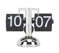 HERCHR Auto Flip Desk Clock Retro Mécanique, Digital Flip Down Horloge à Grand Nombre Battery Propalé Corloge de retournement de l'engrenage inférieur à la Batterie pour décoration du (Page Noire)