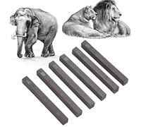 HERCHR Bâtons de charbon de bois, 6 pièces croquis dessin crayons en graphite de carbone bâtons de charbon de bois de vigne carrés polyvalents portables pour artistes débutants adultes
