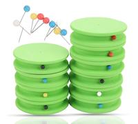 HERCHR Bobines de Mousse de Pêche, 10Pcs Support de Ligne pour Fil de Pêche Rond EVA Montages avec Hameçons Planches Support Rangement de Ligne Planches d'Enroulement (Vert)