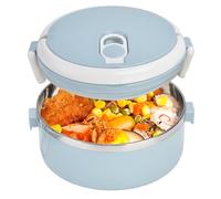 HERCHR Boîte à bento pour enfants, boîte à bento isolée ronde en métal en acier inoxydable Boîtes à bento pour aliments chauds Conteneur à lunch thermique pour l'école, le bureau, le pique-nique