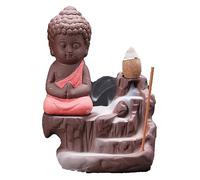 HERCHR Brûleurs D'encens à Reflux, Porte-encens à Reflux, Culte Zen, Petit Brûleur D'encens à Reflux Rudraksha, Jolis Brûleurs D'encens à Reflux Rudra Petit Moine Bleu pour Le Yoga(Rouge)