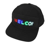 HERCHR Casquette LED programmable, écran d'affichage LED Smart Caps APPControl modifiable USB chargeant des chapeaux de baseball lumineux colorés pour le carnaval de concert en plein air (Blanche)