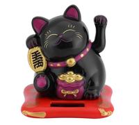 HERCHR Chat Porte Bonheur, Chat Porte Bonheur Bonne Chance, Chat Japonais Qui Bouge Le Bras,Maneki Neko Fortune Cat Figurine Chat avec Bras Mobile à l'Energie pour Voiture Maison Bureau