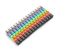 HERCHR Clip sur des marqueurs de Fil, 0-9 Numéro codé en Plastique coloré Tube d'étiquette de câble pour la Gestion des Fils (1,5 mm²)
