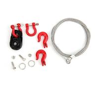 HERCHR Corde en Acier RC, Simulation Wicch Rope Cable Eequipment 3 pièces Set Poulley Lock Sleeve Decor pour RC Model Car Vehicle