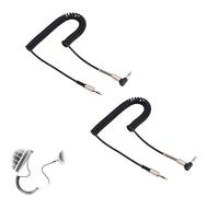 HERCHR Cordon AUX 6ft, câble audio stéréo de 3,5 mm 90 ° mâle à ressort mâle câble Aux en forme de cordon rétractable stéréo pour les comprimés de voiture de casque