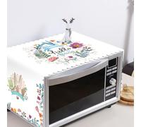 HERCHR Couverture de Four à Micro-Ondes, Housse de Protection en Coton Anti-poussière en Lin pour Le Micro-Ondes, Couverture décorative en Tissu Anti-poussière pour Appareil de Cuisine(Lapin)