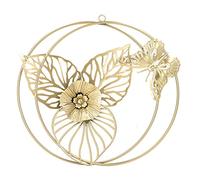 HERCHR Décoration Murale de Fleurs en métal, décoration Murale en Feuille d'or avec Papillon pour Chambre à Coucher, décoration Murale d'hôtel, 11,6 x 12,8 Pouces
