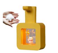HERCHR Distributeur De Savon Automatique, 400 ML Moussant sans Contact Étanche Enfants pour la Maison Salle De Bain École(Jaune)