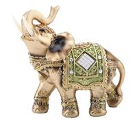 HERCHR Éléphant Statue, Lucky Elephant Statue Figur, Statues D'éléphant Feng Shui, Chanceux Richesse Feng Shui Éléphant Statue Elephant Decoration Figurine Cadeau Décoration de La Maison, 13,5x14cm