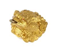 HERCHR Feng Shui Argent Grenouille, Argent Chinois Crapaud Richesse Chanceux Grenouille Statue argents Grenouilles pièce Crapaud pour la décoration de Bureau à Domicile Cadeau Chanceux(Laiton)