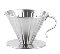 HERCHR Filtre à Café en Acier Inox, Versez sur le goutteur de café, Filtre à Café sans Papier pour Faire du Café Manuel, Goutteur de Café Réutilisable avec support de tasse antidérapant(3.3 inch)