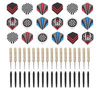 HERCHR Fléchettes à Pointe en Acier 18 pièces, Arbres de fléchettes pour Pointe en Acier avec Arbre et Vols pour débutants et Amateurs de Fitness en Salle