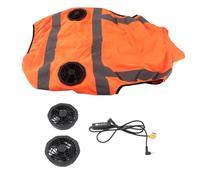 HERCHR Gilet de refroidissement alimenté par USB avec 2 ventilateurs, gilet d'été léger et réfléchissant haute visibilité 5 V pour les travaux de construction en plein air, livraison en (XL)