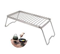 HERCHR Grand Gril De Feu De Camp Pliant, Grille BBQ Transportable,Grille en Acier Inoxydable, Gril De Camping Portable Robuste en Acier sur Feu De Camp pour la Cuisine De Camping en Plein Air