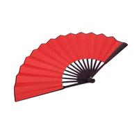 HERCHR Grand Ventilateur Pliant, Ventilateurs à Main pour Performance, Festival, événements, Cadeau, Artisanat, Danse, décorations(Rouge)