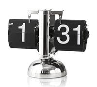 HERCHR Horloge De Bureau à Rabat, Horloge à Rabat Numérique Rétro, Horloge De Bureau Mécanique à Un Pied Minimaliste Rétro, Affichage Numérique pour la Maison, Le Salon(Noir)