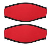 HERCHR Housse de sangle de masque de plongée en néoprène, 4 pièces, bandeau de plongée avec tuba, housse de protection pour lunettes, tuba de natation, protecteur de cheveux (Rouge)