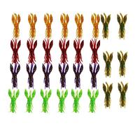 HERCHR Leurres De Pêche, 30PCS 7.5cm Leurres Cinq Couleurs sous-Marines en PVC Doux Artificielles Leurre D'écrevisses Appâts Artificiels De Pêche pour Eau Salée Fraîche