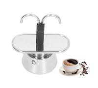 HERCHR Machine à expresso sur cuisinière 2 tasses, pot à moka à double tuyau en acier inoxydable de 100 ml, passoire épaissie, pot à moka, percolateur italien pour la maison et le camping