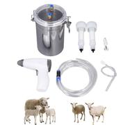 HERCHR Machine à traire de chèvre, Fournitures de traite électrique Rechargeables, 5 Vitesses d'aspiration réglable, Seau en Acier Inoxydable de 2 L, Tasse en Silicone pour Le bétail, la