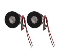 HERCHR Mini spot LED, 2 pièces 1 W 80 lm 12 V DC petites lumières encastrées, petit spot LED à faisceau étroit de 15 degrés pour vitrine de bijoux, boîtier en aluminium, découpe de 25 mm