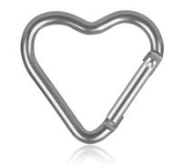 HERCHR Mousqueton Boucle Forme Coeur Clip Sécurité en Aluminium Boucle de Suspension Camping Clip de Chaîne pour Bouteille d'eau Clips d'escalade Mousqueton pour Hamac pour L'extérieur (Argent)