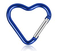HERCHR Mousqueton Boucle Forme Coeur Clip Sécurité en Aluminium Boucle de Suspension Camping Clip de Chaîne pour Bouteille d'eau Clips d'escalade Mousqueton pour Hamac pour L'extérieur (Bleu)