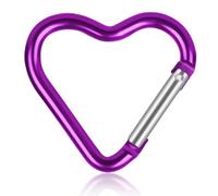 HERCHR Mousqueton Boucle Forme Coeur Clip Sécurité en Aluminium Boucle de Suspension Camping Clip de Chaîne pour Bouteille d'eau Clips d'escalade Mousqueton pour Hamac pour L'extérieur (Violet)