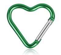 HERCHR Mousqueton Boucle Forme Coeur Clip Sécurité en Aluminium Boucle de Suspension Camping Clip de Chaîne pour Bouteille d'eau Clips d'escalade Mousqueton pour Hamac pour L'extérieur (Vert)