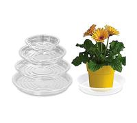 HERCHR Plante Plateau de Soucoupe, 20PCS Pot de Fleur 6in 8in 10in 12in Plateaux d'égouttement des Plantes Transparentes en Plastique Plaque de Drainage Peu Profonde Bol pour