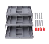 HERCHR Plateau d'organisateur de tiroir extensible, organisateur de tiroir intelligent Organisateur de bureau multi-niveaux Organisateur d'organisateur d'espace Organisateur de tiroir de (3 Tier)