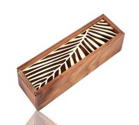 HERCHR Plumier Rectangulaire, plumier en bois,petite boite en bois,Boîte à Crayons en Boiss avec Couvercle Coulissant Boite de Rangement pour le Bureau, Boîtes de Rangement en Boiss 19,2 x 5,5 x4cm