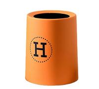 HERCHR Poubelle Ronde, Poubelle en Plastique Orange, Poubelles à Dessus Ouvert, Poubelle Durable à Double Couche épaisse pour Salle De Bain(13L)