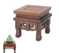 HERCHR Présentoir en Bois,Base de présentoir en Bois Massif,Piédestal Carré De Sculpture,Présentoir De Piédestal De Bonsaï,Socle en Bois pour Vase, Aquarium, Lampe de Table, théière, présentoir