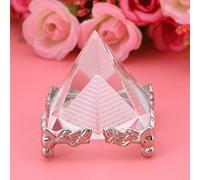 HERCHR Prisme de la Pyramide, décor de Cristaux de Feng Shui, Cristal de Pyramide de méditation, Pyramide d'énergie en Cristal de Pyramide de prospérité de Bonne Chance, avec Support