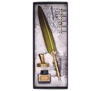 HERCHR Quill Pen, Fluent Pen Vintage Calligraphy Writing Exquisite Workmanship Quill for Signing Invitations (E)