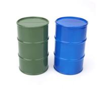 HERCHR RC Bidon d'Huile en Métal, 2 Pièces Mini Barils à Huile de Simulation Réservoir de Carburant Décoratives Adaptées Aux Chenilles de Camion RC à l'Échelle 1/10