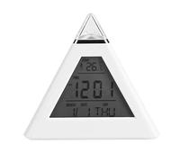 HERCHR Réveil de Voyage Numérique, Réveil LED 7 Couleurs Changement de LED avec Calendrier Température Horloge de Table à Piles pour Chambres à Coucher, Horloge de Bureau