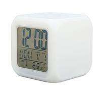 HERCHR Réveil Numérique, Réveil Cube Lumineux De Nuit LED avec Thermomètre D'alarme De Date Table De Bureau électronique Petites Horloges pour Chambre à Coucher