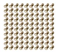 HERCHR Shoe Boot Lace Hooks, 100 Sets Shoelace Hook D Ring Eyelet Buckle Brass Shoe Leather Bag DIY Rivet Tool for Repairing, 9x14mm / 0.4x0.6in