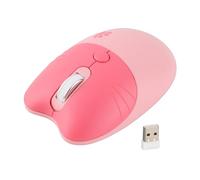 HERCHR Souris sans Fil Chat Mignon, Souris silencieuse sans Fil 2,4 GHz légère et silencieuse avec 3 DPI réglables, Compatible avec Ordinateur Portable, PC, Ordinateur Portable (Rose)