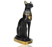 HERCHR Statue de Chat égyptien, Sculpture de Collection de Figurines de Chat Noir pour la décoration de Barre de Bureau à Domicile(L)