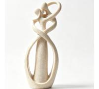 HERCHR Statue de grès, Statue de Couple de grès, Baiser Amoureux Sculpture à la Main Sculpture,Fait à la Main grèss Baiser Amoureux Couple Statues pour Couples, 8.5 Pouces