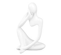 HERCHR Statue Et Sculptures De Penseur, Ornements De Statue De Penseur en Résine, Sculpture De Penseurs en Résine, Style Abstrait, Décoration De Figurines De Penseursw Moderne(Blanc)