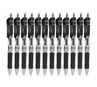 HERCHR Stylos à encre en gel, 12pcs roller en gel 0,5 mm pour pointes à billes à grande capacité Press Press Office Carbon Office stationnaire pour la journalisation École (noir)