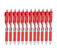 HERCHR Stylos à encre en gel, 12pcs roller en gel 0,5 mm pour pointes à billes à grande capacité Press Press Office Carbon Office stationnaire pour la journalisation École (Rouge)