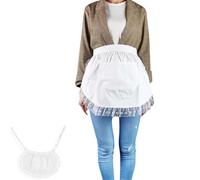 HERCHR tablier blanc,Tabliers blancs pour femmes, Tabliers de taille pour femme, demi-tablierss femme de chambre tablierss en coton à ourlet en dentelle