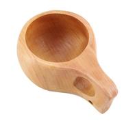 HERCHR Tasse en Bois 220ml, tasse à café avec poignée pour le voyage ou le camping, 9 x 6cm