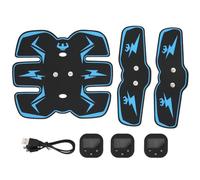 HERCHR Toner Musculaire De Stimulateur D'abs, Affichage Numérique De Chargement USB, Entraîneur Musculaire De Mise en Forme De Collage Abdominal pour la Jambe De Bras D'abdomen(Bleu)